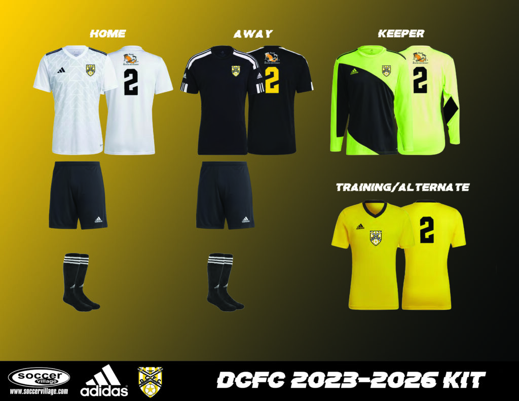 DCFC Travel Kit 2023-2026 The new DCFC adidas kit for the 2023-2026 uniform cycle.